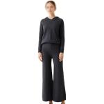 Walnut Two Pieces Cashmere Wool Suits Female Hooded Knit Sweater Set Warm Cashmere Knit Tops and Wide Leg Pant Sets (Color : D, Size : L Code)