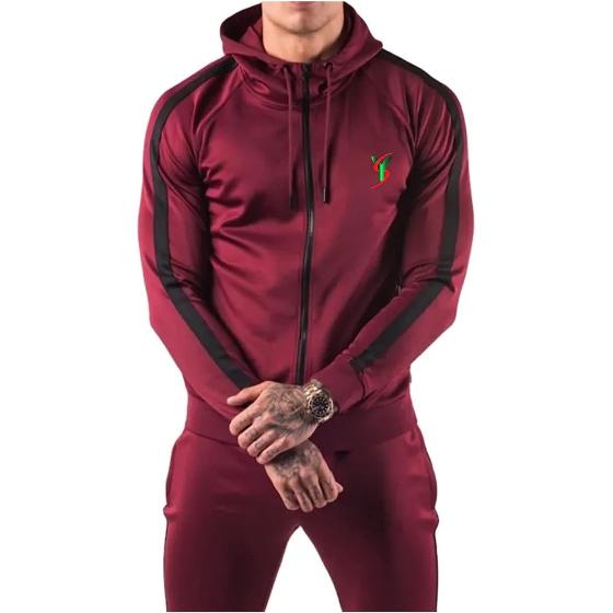 Tracksuits for Men Side Strip Fashionable Sweat suit Men's Tracksuit Jogging Suit Sportswear with Full Zip