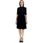 BURBERRY Black Jersey Gathered Short-Sleeve Dress, Brand Size 4 (US Size 2)