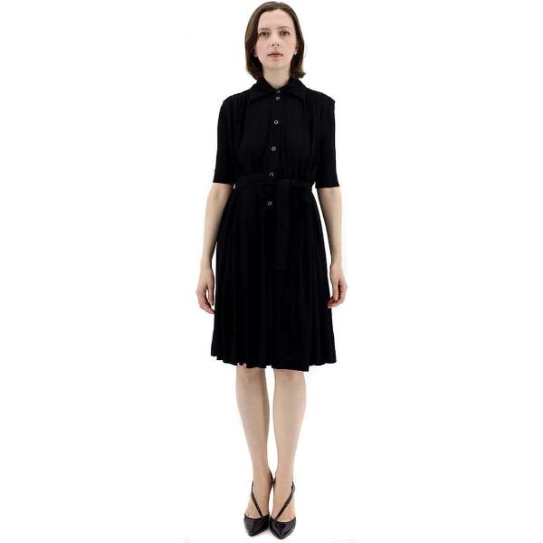 BURBERRY Black Jersey Gathered Short-Sleeve Dress, Brand Size 4 (US Size 2)