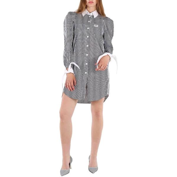 BURBERRY Ladies Black Striped Cotton Poplin Shirt Dress, Brand Size 4 (US Size 2)