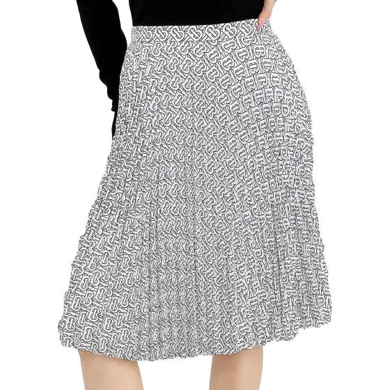 BURBERRY Ladies TB Monogram Pleated High-waist Skirt, Brand Size 4 (US Size 2)