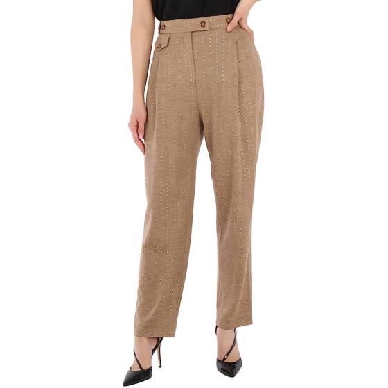 BURBERRY Ladies Pecan Melange Tailored Trousers, Brand Size 10 (US Size 8)