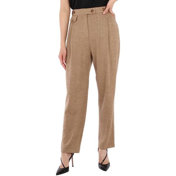 BURBERRY Ladies Pecan Melange Tailored Trousers, Brand Size 10 (US Size 8)