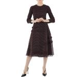 BURBERRY Long-Sleeve Ruffle Detail Spot Print Silk Dress in Parade Red, Brand Size 4 (US Size 2)