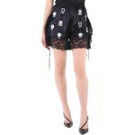 Burberry Ladies Satin And Lace Bottle Cap Detail Shorts In Black