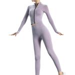 CZDYUF Yoga Clothing Set Quick Dry Clothes Gym Outdoor Running Sports Suit Female Fall (Color : D, Size : Medium)