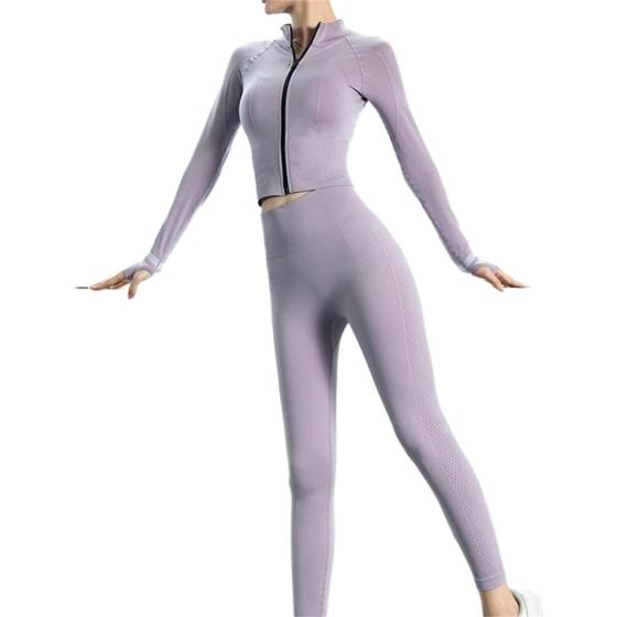 CZDYUF Yoga Clothing Set Quick Dry Clothes Gym Outdoor Running Sports Suit Female Fall (Color : D, Size : Medium)