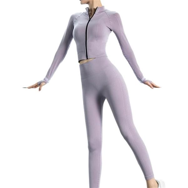 CZDYUF Yoga Clothing Set Quick Dry Clothes Gym Outdoor Running Sports Suit Female Fall (Color : D, Size : Medium)
