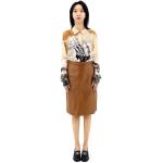 BURBERRY Ladies Maple Faux Leather A-line Skirt, Brand Size 6 (US Size 4)