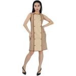 BURBERRY Ladies Biscuit Button Panel Detail Wool-Blend Shift Dress, Brand Size 4 (US Size 2)