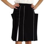BURBERRY Ladies Black Piping Detail Wool Skirt, Brand Size 4 (US Size 2)