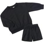 QueenLine 10Sets Bulk Items Wholesale Children Sets Long Sleeves Pullover Tops Hoodie + Shorts Two Piece Sets Casual Solid Tracksuits Black 100cm