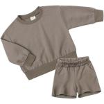 QueenLine 10Sets Bulk Items Wholesale Children Sets Long Sleeves Pullover Tops Hoodie + Shorts Two Piece Sets Casual Solid Tracksuits Khaki 160cm