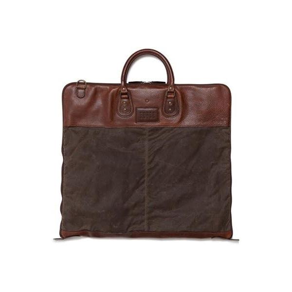 Moore & Giles Gravely Garment Bag Ventile Olive and Titan Milled Brown
