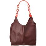BURBERRY Medium Two-tone Leather Shopper In Deep Claret
