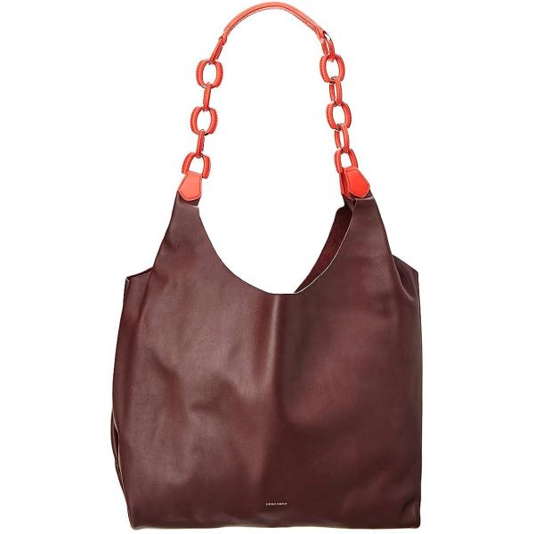 BURBERRY Medium Two-tone Leather Shopper In Deep Claret