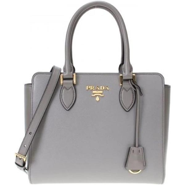 Prada Saffiano Leather Argilla Nero Two-Toned Black and Gray Handbag 1BA113