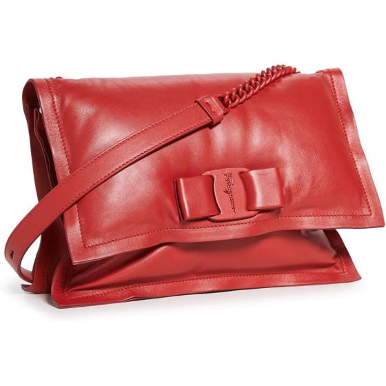 SALVATORE FERRAGAMO Women's Viva Bow Bag, Lipstick, Red, One Size