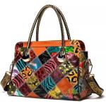 SHZBCDN Leather Bags Handbags Women's Printed Painted Tote Bags Women's Shoulder Bags (Color : A, Size
