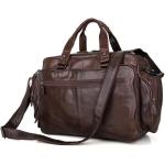 DLOETT Functional Travel Bag Men Leather Tote Bag Business Casual Laptop Shoulder Bag Tote Briefcase