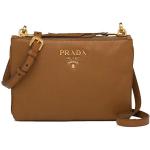 Prada Women's Brown Vitello Phenix Leather Crossbody Handbag Bag 1BH046, Medium