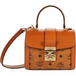 MCM Tracy Visetos Satchel Small Cognac One Size