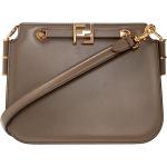 FENDI Touch Taupe Leather Shoulder Bag 8BT350