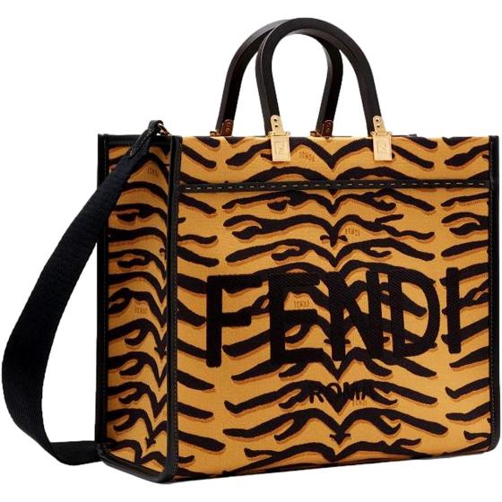 FENDI Womens Sunshine Tiger Canvas Tote 8BH386