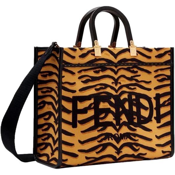 FENDI Womens Sunshine Tiger Canvas Tote 8BH386