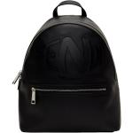 FENDI Roma Warped Logo Black Leather Backpack 7VZ042