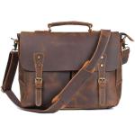 DLOETT Crazy Horse Leather Handbag Men's Travel Messenger Bag Men's Messenger Bag Laptop Bag