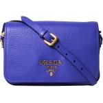 Prada Men's Vitello Phenix Royal Blue Leather Flap Crossbody Bag 1BD163
