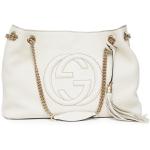 Gucci Womens Soho Leather Chain Straps Shoulder Handbag White Large