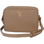 Prada Beige Vitello Phenix Leather Double Zip Crossbody Bag 1BH079