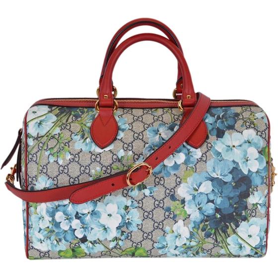 Gucci Women's GG Supreme BLOOMS Convertible Boston Bag