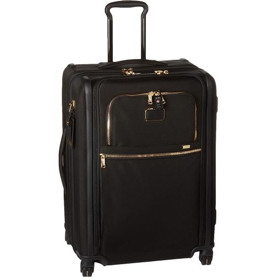 TUMI - Alpha 3 Short Trip Expandable 4 Wheeled Packing Case Suitcase - Rolling Luggage for Men and Women - Black/Gold