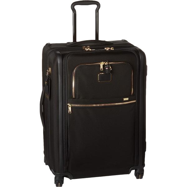 TUMI - Alpha 3 Short Trip Expandable 4 Wheeled Packing Case Suitcase - Rolling Luggage for Men and Women - Black/Gold