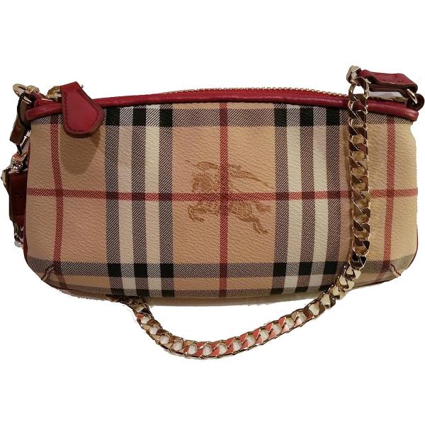Burberry Haymarket Nova Check Clara Leather Wristlet