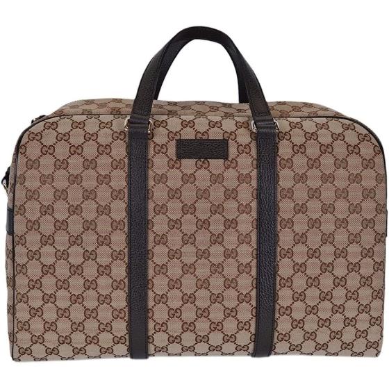 Gucci Duffle Travel Militare GG Beige Ebony Tmoro Bag Handbag Italy New