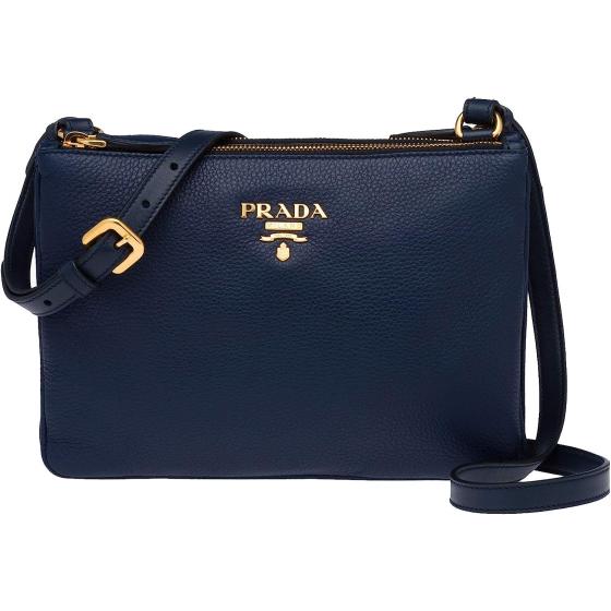 Prada Women's Navy Blue Vitello Phenix Crossbody 1BH046