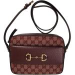Gucci 645454 9Y9NG 9865 Crossbody Shoulder Bag, Horsebit 1955 GG Canvas Burgundy, burgandy