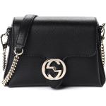 Gucci Interlocking G Black Leather Chain Shoulder Bag 510302