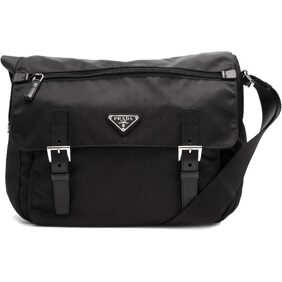 Prada Women's Black Nylon Fabric Crossbody Messenger Bag 1BD671