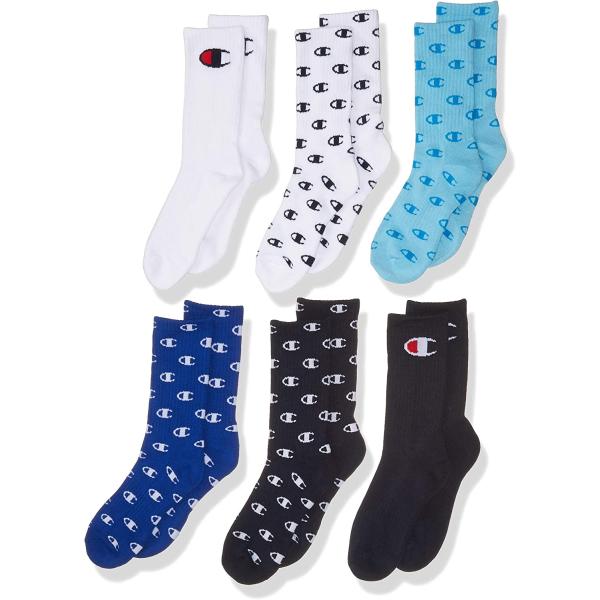 Champion unisex-child Kids' 6-pack Crew Socks