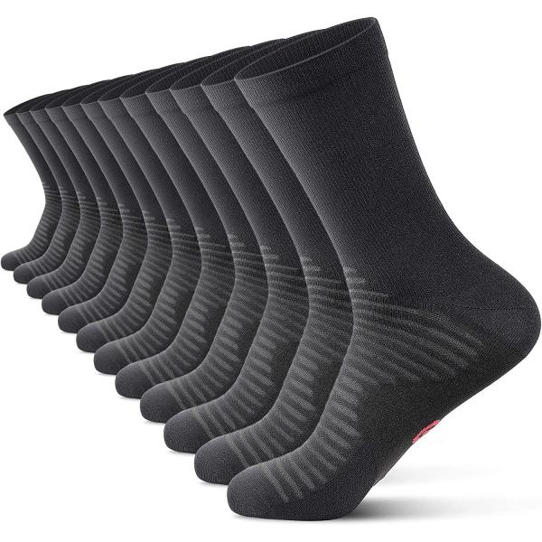 PAPLUS Compression Athletic Crew Socks (6 Pairs) for Men & Women