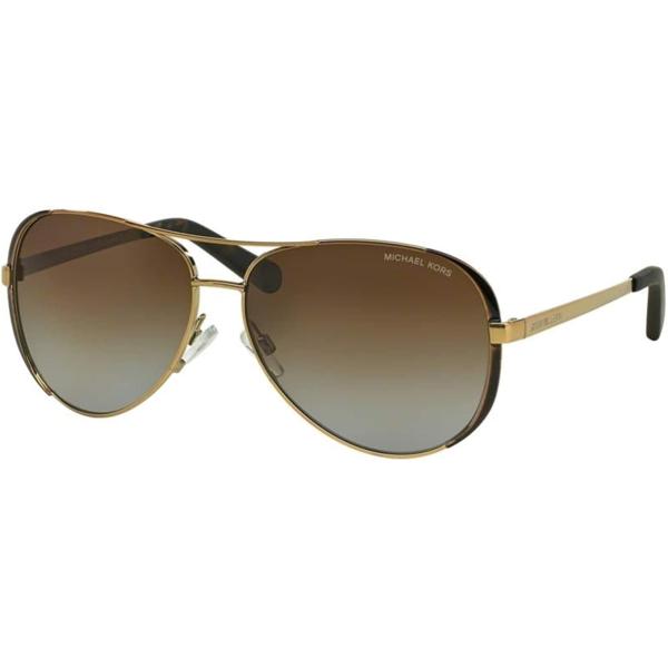 Michael Kors MK5004 Chelsea Aviator Polarized Sunglasses Gold w/Brown Gradient (1014/T5) MK 5004 1014T5 59mm Authentic