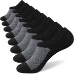 SIXDAYSOX No Show Socks for Men 8 pack Cotton Thin Low Cut Non Slip for Loafer Flats Sneakers 5-8/9-11/12-15
