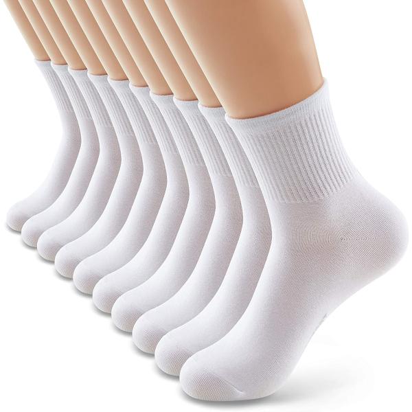 MONFOOT Women's 10-Pack Comfortable Casual Cotton Quarter Crew Socks