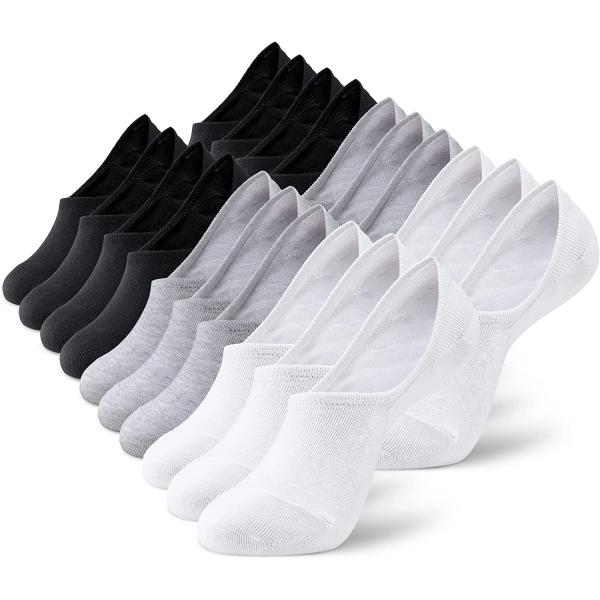 MONFOOT Women's and Men's 10-Pairs Breathable No-Show Non-slip Socks